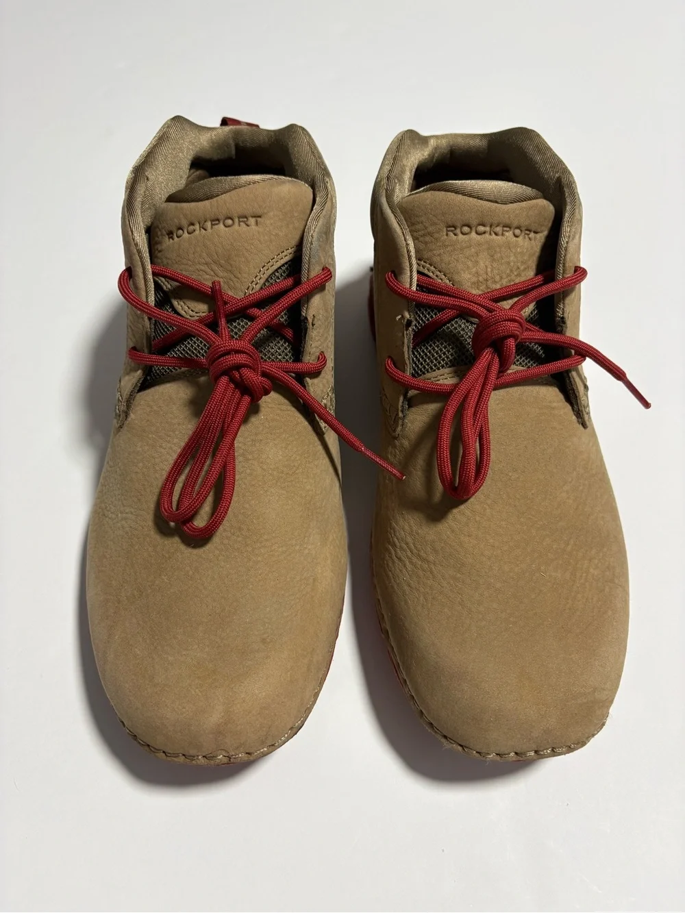 Rockport Men’s Chukka Shoes in Tan with Red Laces